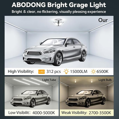 LED Garage Light Super Bright 15000LM LED Shop Ceiling Lights 6500K Garage - Image 5