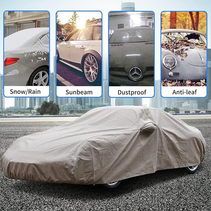 Tecoom Car Cover Waterproof All Weather, Non-Woven Breathable Outdoor Car Covers - Image 3