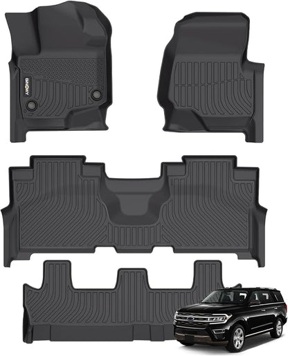 GINOWY-Floor Mats for Ford Expedition MAX 2025 2024 2023 2022 2021 Bench Seat 8 by GINOWY