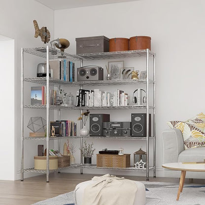 VINGLI 70" W Storage Shelves 1600LBS Heavy Duty Metal Shelving, Upgraded 5 Tier - Image 6