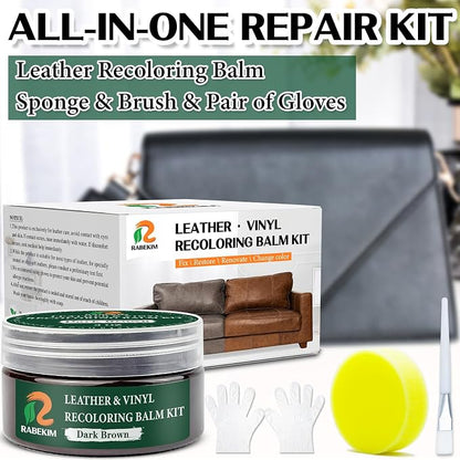 Dark Brown Leather Repair Kit, Leather Recoloring Balm – Restore & Repair Faded - Image 4