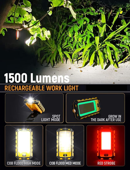 LED Rechargeable Magnetic Work Light 40W 1500Lumens, Hanging Hook 4 Lighting - Image 3