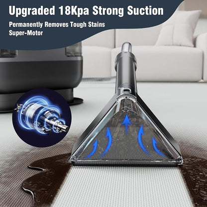 18Kpa Carpet Cleaner Machine, 500W Portable Carpet Spot and Upholstery Cleaner - Image 2