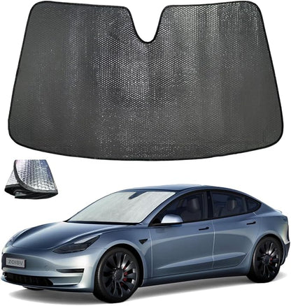 Windshield Sun Shade for Tesla Model Y 2020-2024 by ZOIBVCARSUNSHADE