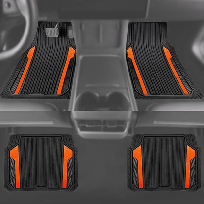 CAR PASS Heavy Duty Rubber Car Mats Metallic, Aluminum Film All Weather Floor - Image 5