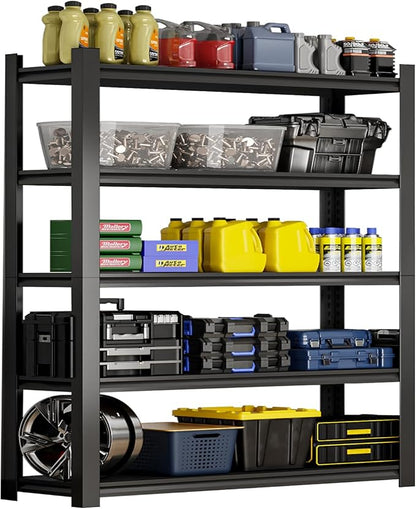 72''H Garage Shelving Heavy Duty, 3000LBS Storage Shelves, 5-Tier Adjustable by Qxdyt
