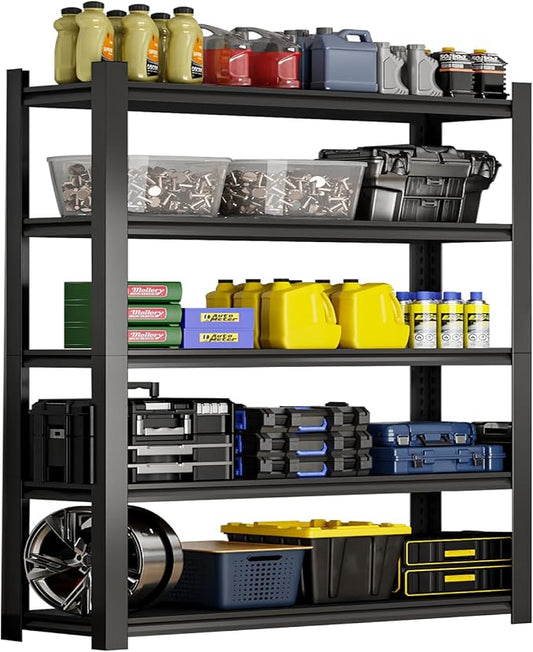 72''H Garage Shelving Heavy Duty, 2800LBS Storage Shelves, 5-Tier Adjustable by Qxdyt