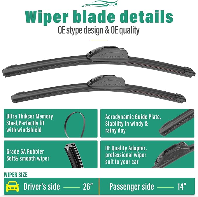 26" 14" 12" Windshield Wiper Blades Replacement - Image 3