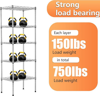 BestOffice 5 Tier Garage Shelving Heavy Duty Metal Shelves 17”D x 12”W x 48”H - Image 7