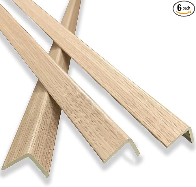 6 Pcs 49" Wall Corner Protector Trim, Oak Wood Grain Edge Strip by KTINITK