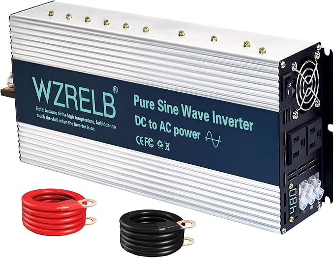 WZRELB 3500W Pure Sine Wave Inverter, Car Power Inverter 48V DC to 110V 120V AC by WZRELB