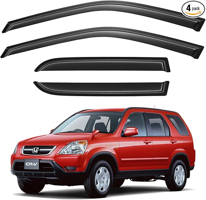 Window Visors Rain Guards for 2002 2003 2004 2005 2006 Honda CRV, Out-Channel by YQAUTEC