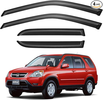 Window Visors Rain Guards for 2002 2003 2004 2005 2006 Honda CRV, Out-Channel by YQAUTEC