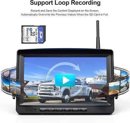 Fookoo 1080P 9" Wireless Backup Camera System, IP69 Waterproof Rear View Front - Image 6