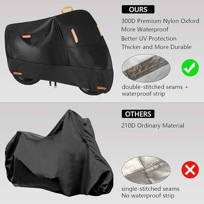 300D Heavy Duty Small Motorcycle Cover, Seceles All Season Durable Waterproof - Image 2