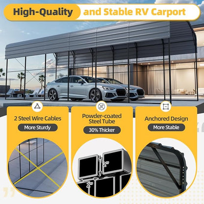 EROMMY 14x30 FT RV Carport, Heavy Duty Car-Port - Image 5