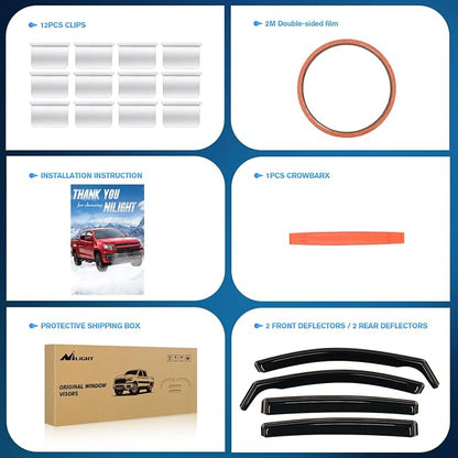 Nilight Vent Window Visors for Toyota Venza 2021 2022 2023 2024 2025, - Image 6