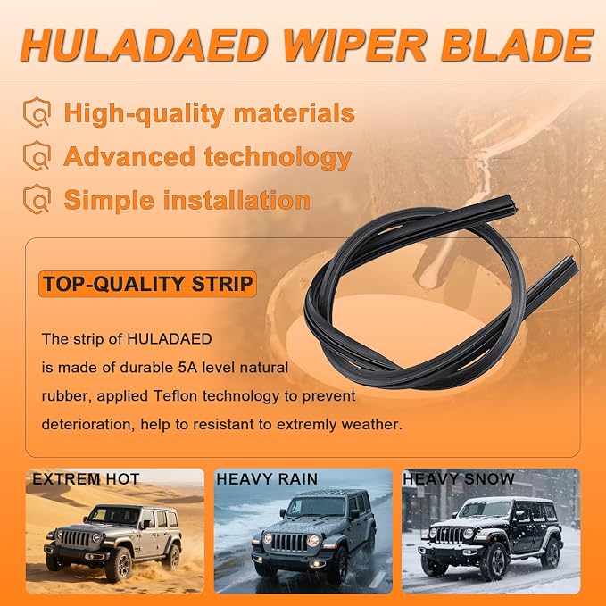 HULADAED® 25'' 22'' 15'' Windshield Wipers Replacement - Image 4