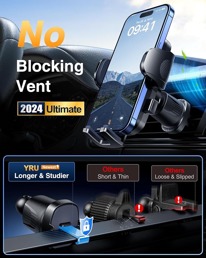 2025 YRU Ultimate Car Phone Holder Mount 【90+LBS Safest Strongest & Patent - Image 8