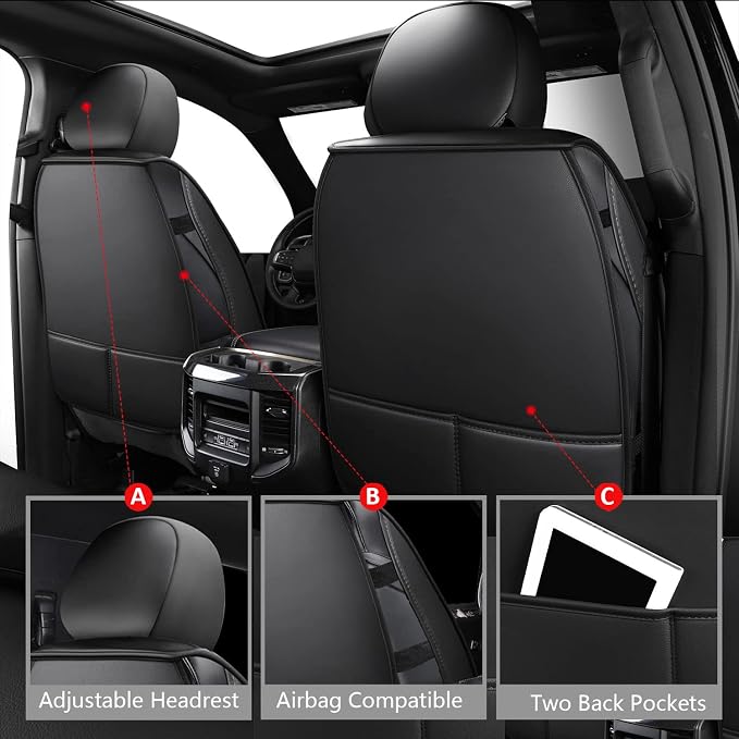 MIROZO Dodge Ram Seat Covers Full Set - Image 3