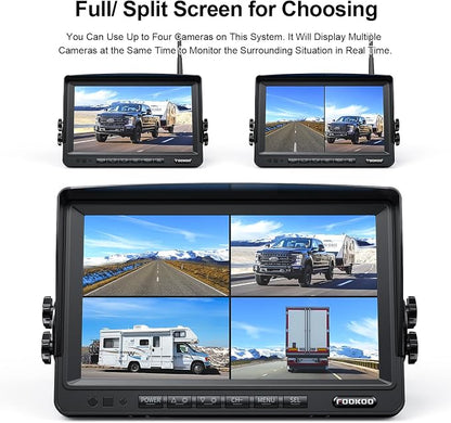 Fookoo 1080P 7" Wireless Backup Camera System, IP69 Waterproof Rear View Front - Image 4
