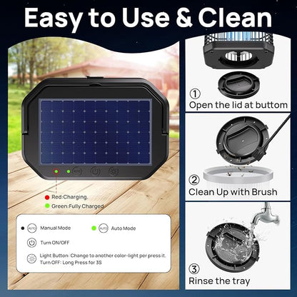 Solar Bug Zapper Outdoor 4000V Mosquito Zapper Solar 2IN1 Bug Repellent Outdoor - Image 8