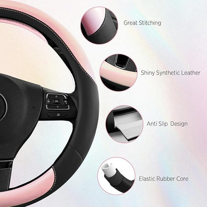Road Comforts Steering Wheel Cover – Breathable Leather Steering Wheel Cover - Image 5