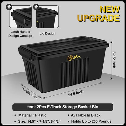 2 Pack E-Track Basket Storage Bin - Image 2