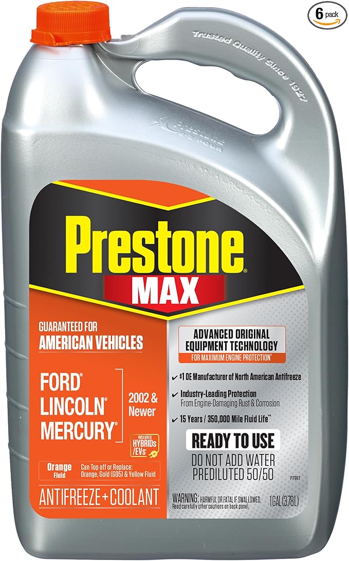 Prestone AF6800 MAX Original Equipment Antifreeze and Coolant: American Orange by Prestone