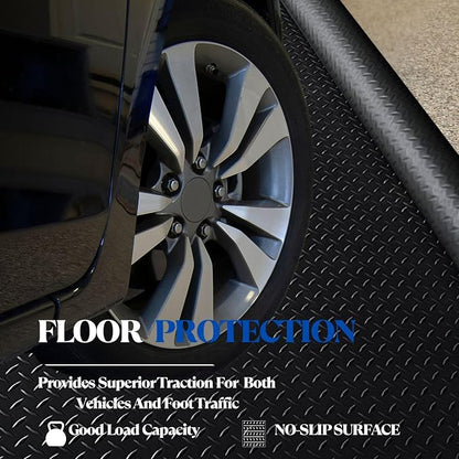 BESEA 4 x 10 FT Garage Floor Mat, Heavy Duty Diamond Plate Rubber Parking Mat – - Image 4