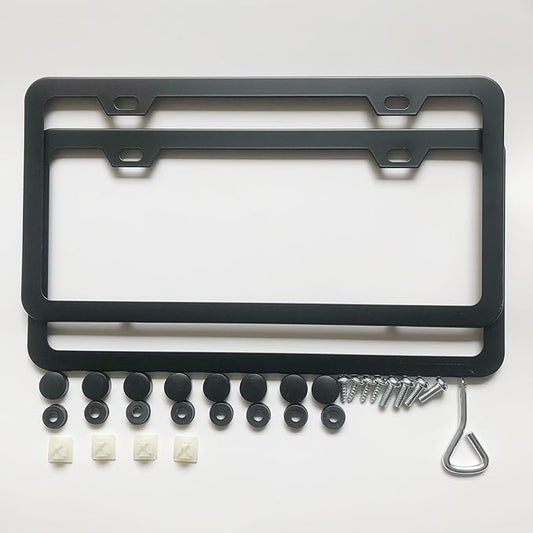 License Plate Frames, 2 Packs Front Rear Car Tags, Aluminum Alloy License Plate by Unknown