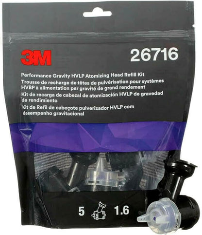 Performance Gravity HVLP Atomizing Head Refill Kit, Size 1.6, by 3MAutomotive