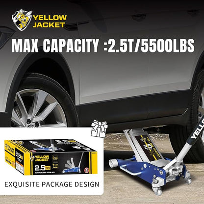 YELLOW JACKET Floor Jack 2.5 Ton Hydraulic Low Profile Aluminum and Steel - Image 7