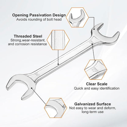 HARFINGTON 5pcs Double Open End Wrench 24mm x 27mm Metric 15 Degree Offset - Image 4