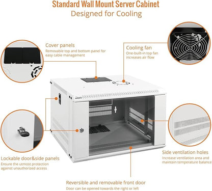 Tecmojo 6U Wall Mount Rack Network Cabinet - Image 3