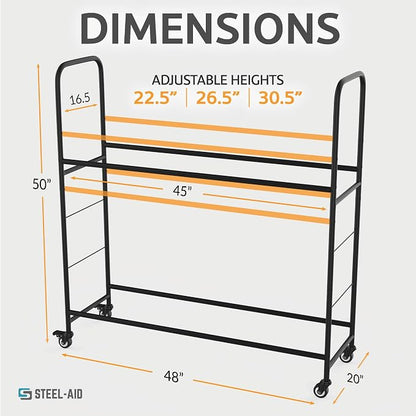 Rolling Tire Rack – Metal, Adjustable, Tire Stand & Protective Cover, Included - Image 2