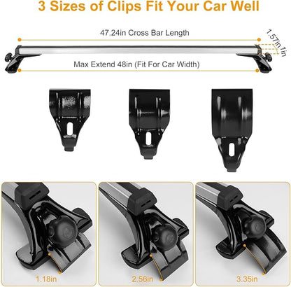 2Pcs Universal Roof Rack Cross Bars，47.24” Aluminum Cross Bars - Image 3