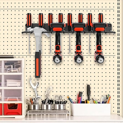 Drill Holder Power Tool Organizer Wall Mount, 4 Cordless Drill Racks - Image 5