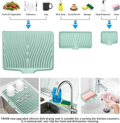 Silicone Dish Drying Mat for Kitchen Counter, Dish Drying Pad, Non-Slip Drain - Image 4