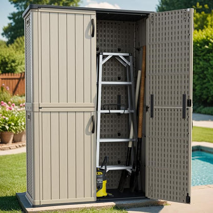 Patiowell 50 cu.ft Plastic Outdoor Storage Shed, Lockable Waterproof Resin - Image 2