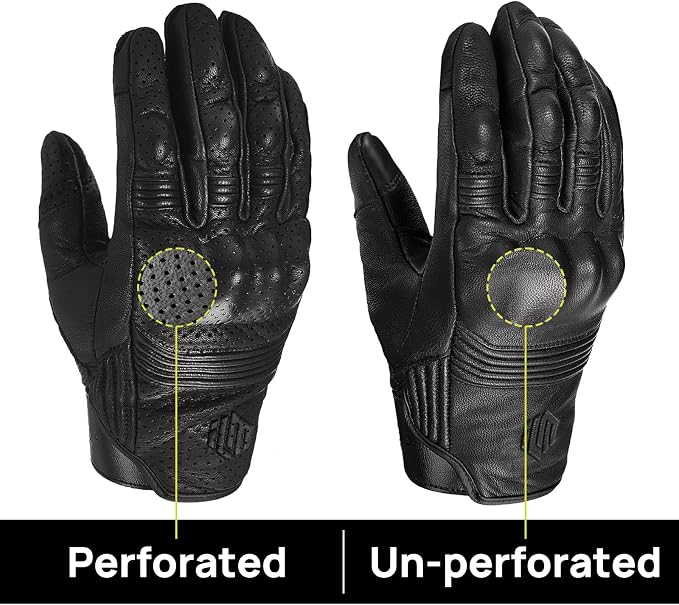ILM Goatskin Leather Motorcycle Motorbike Powersports Racing Gloves Touchscreen - Image 2