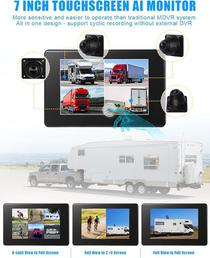 RV Backup Camera System AI WiFi GPS 7 inch Touch Screen Monitor Vehicle - Image 5