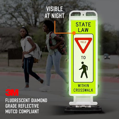 State Law Yield For Pedestrian Within Crosswalk R1-6a MUTCD Sign, Double Sided - Image 4