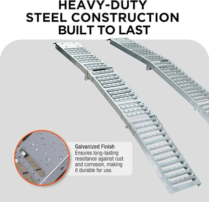 Rockland 72" x 9" Tri-Fold Steel Truck Ramps, 1000 LBS Capacity, Folding - Image 5