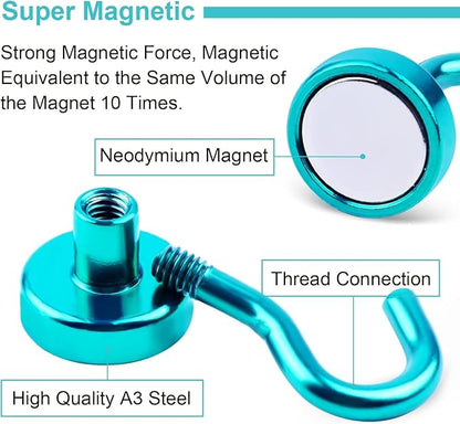 DIYMAG Magnetic Hooks, 25Lbs Strong Heavy Duty Cruise Magnet S-Hooks - Image 2