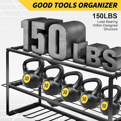 Large Power Tool Organizer Wall Mount, 3 Layer Heavy Duty Tool Storage Rack - Image 3