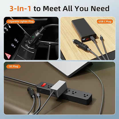 Starlink Mini Power Cable 10FT, 3-in-1 USB-C to DC Car Power Cord, Cigarette - Image 2
