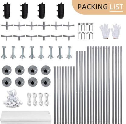JY QAQA Carport, 12x20 FT Heavy Duty Carport Reinforced Steel Poles - Image 5