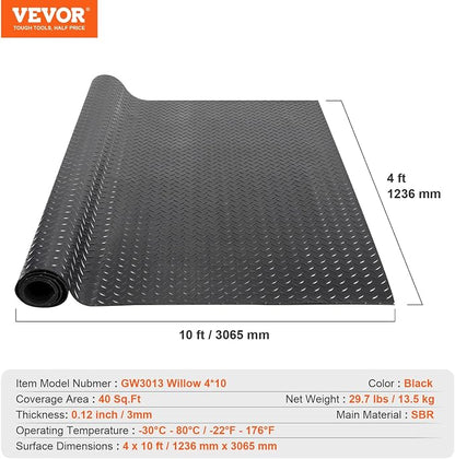 VEVOR Diamond-Plate Flooring Roll, SBR Rubber Mat, Gym & Garage Industry - Image 7