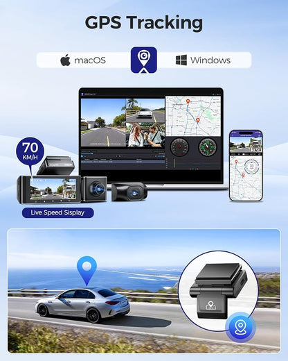 AZDOME M550 Max 4K 3 Channel Dash Cam, Dual STARVIS Sensors, 4K+2.5K+1080P - Image 6